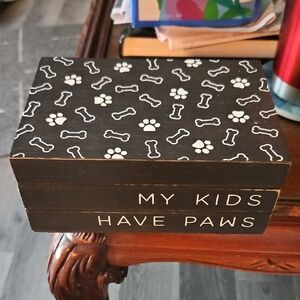 Black Dog Treat Box with Bone and Paw Print Design